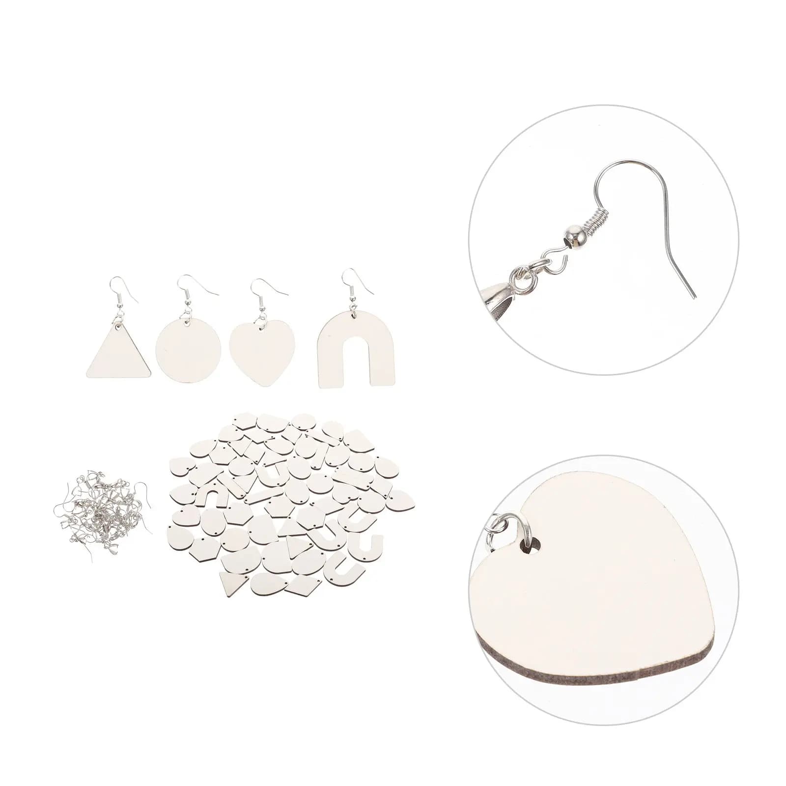 1Set Blank Sublimation Earrings DIY Jewelry Kit Paintable Earring Blanks for Heat Press Craft Projects Handmade Gift Making
