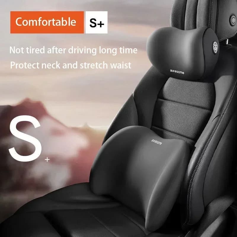 Cuscino per il Collo in Memory Foam per Auto, Poggiatesta Morbido, Supporto Lombare per Sedile Auto