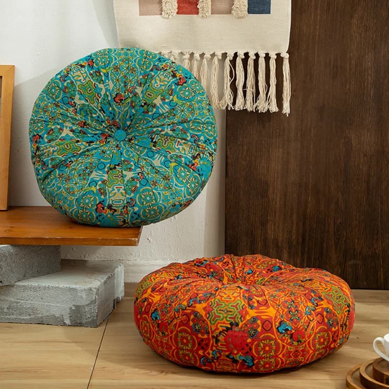 Boho Velvet Round Pouf Square Seat Cushion Bay Window Tatami Meditation Futon Floor Seat Pad soggiorno Office Chair Cushion