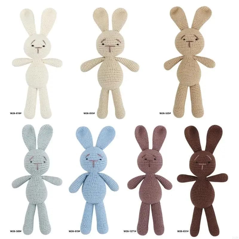 76HF Cuscino da per ufficio giocattolo con animali peluche a forma coniglio all'uncinetto da 25