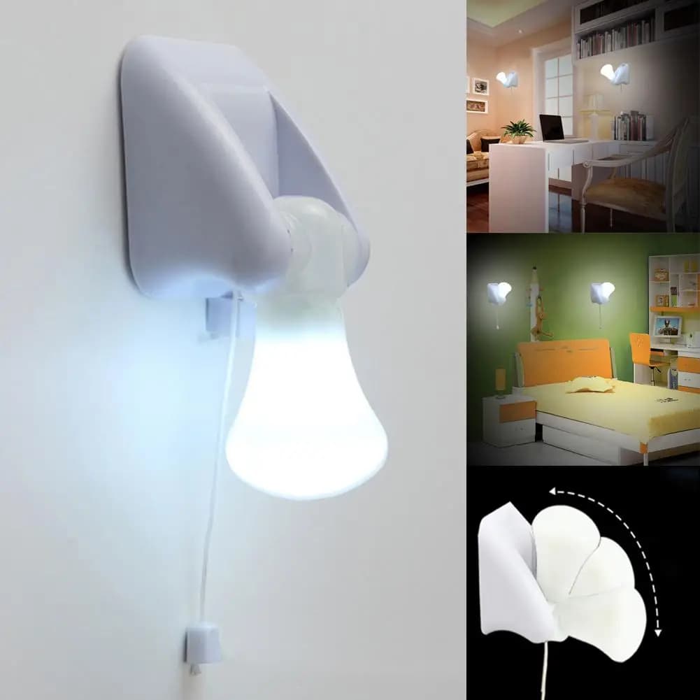 Comodino intelligente con cordino a 3 LED Lampade notturne bianche Lampade da comodino portatili e facili da installare