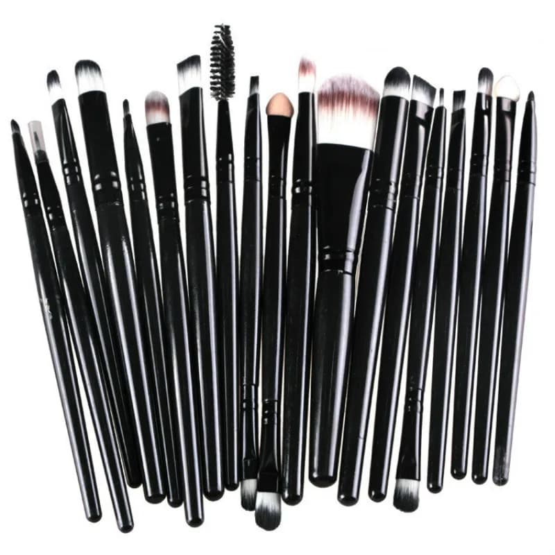 Professional make-up brush set with plastic handle, soft synthetic hair, powder foundation, umbrella, cosmetics