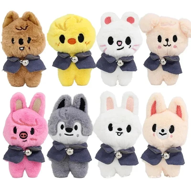 SKZOO Giocattoli di Peluche 12 cm Stray Kids Peluche Lupo Chan Cartone Animato Peluche Bambola Kawaii Compagno per Bambini Adulti Fan Regalo