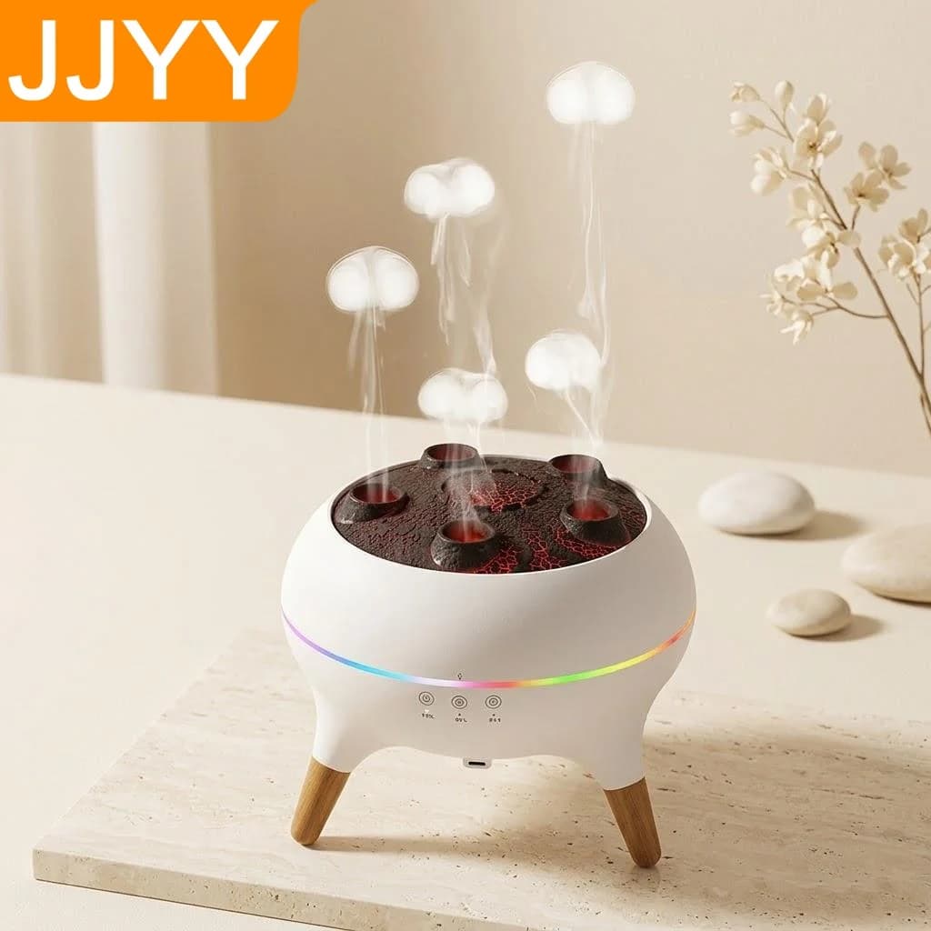 Umidificatore Silenzioso a Nebbia Fredda, Diffusore di Aromi a Forma di Medusa, 7 Colori, Spegnimento Automatico, Ideale per Camera da Letto e Arredamento Casa, 28 dB