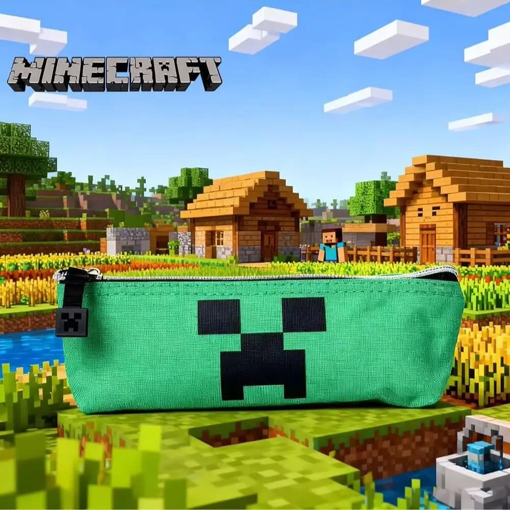 1 astuccio per matite Minecraft Creeper, astuccio portatile di grande capacità, astuccio semplice per cancelleria, regalo di compleanno