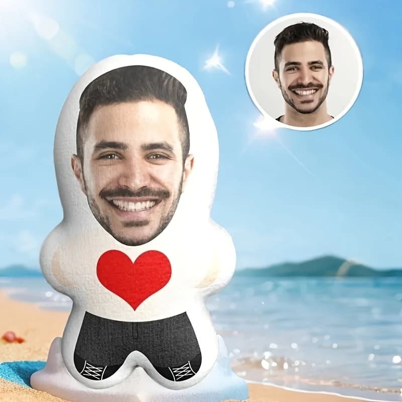 Cuscino fotografico d'amore personalizzato con peluche facciale personalizzato, regalo perfetto per lui e lei, lavabile in lavatrice