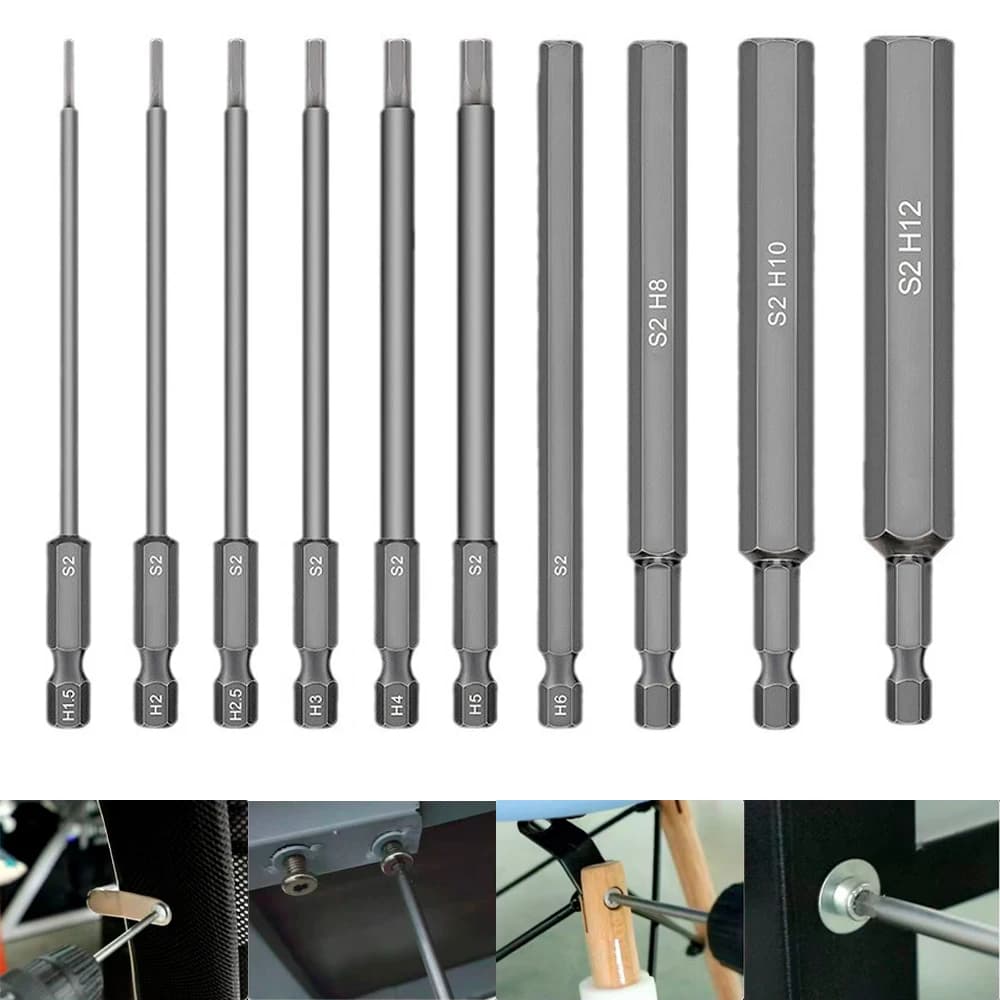 Set di cacciaviti 8 pezzi 1/4 "testa con codolo esagonale chiave a brugola cacciavite a bussola punte per cacciavite magnetiche metriche set di strumenti