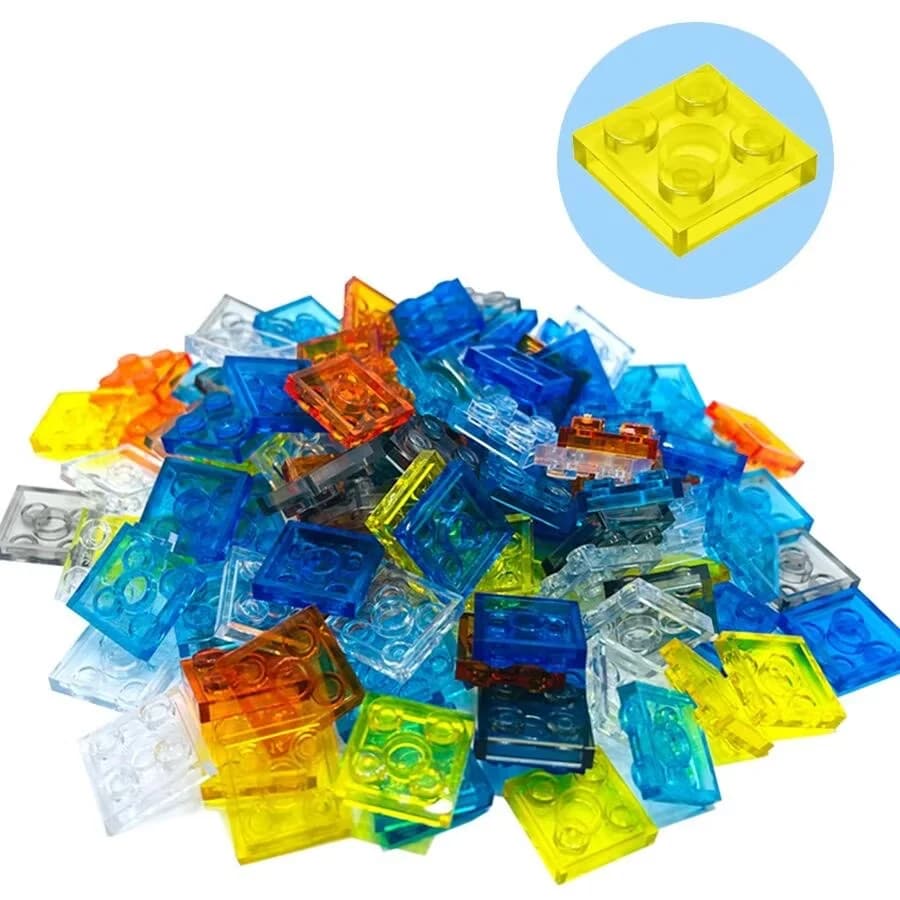 60 Pezzi MOC Accessori Trasparenti per Costruzioni 3022dy, Giocattoli Assemblabili, Piastra Sottile 2x2, Base per Costruzioni, Regalo