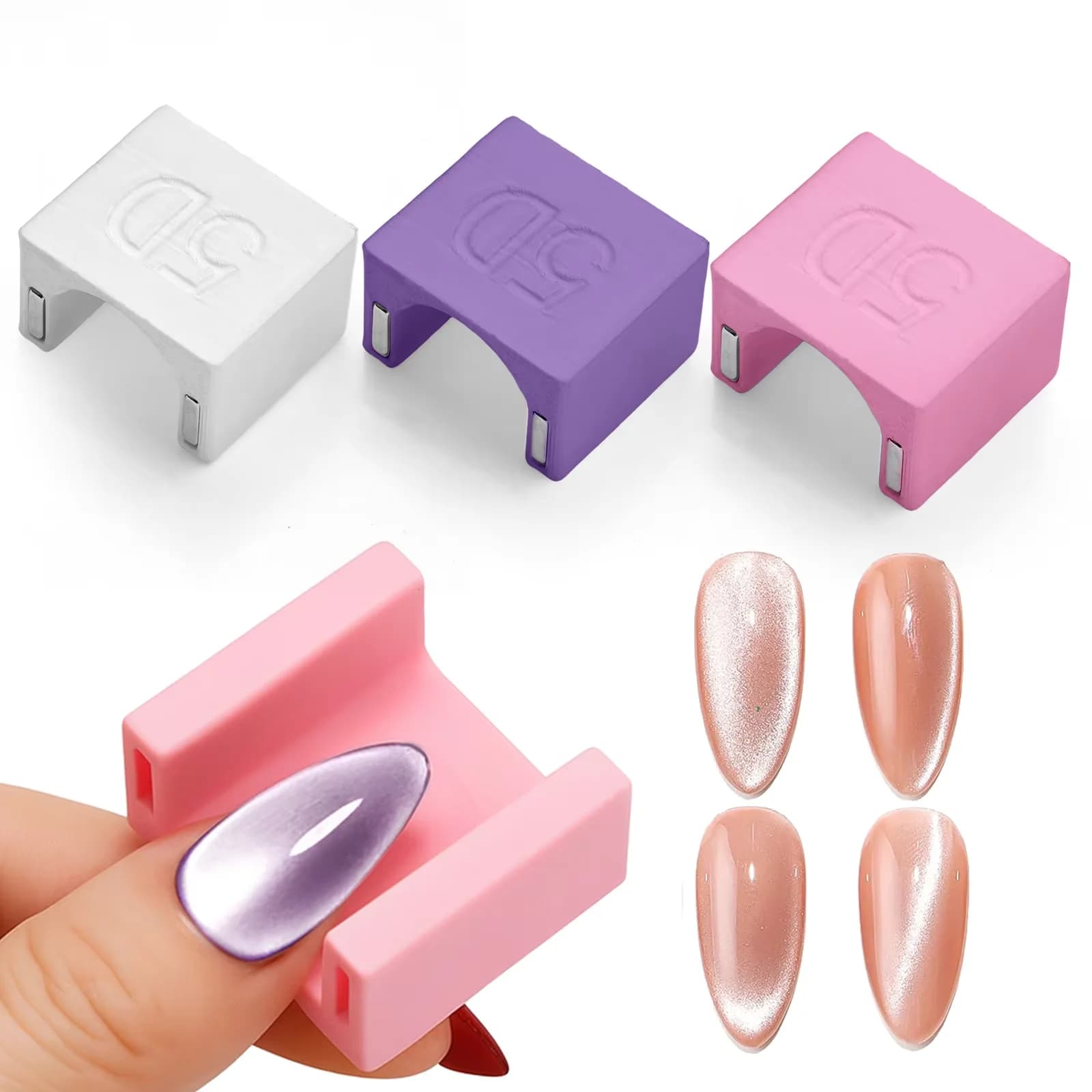 1/2 pcs tool for nail art in U shape enhancer for nail gel for cat eyes for French manicure, DIY support with automatic whole field glow effect