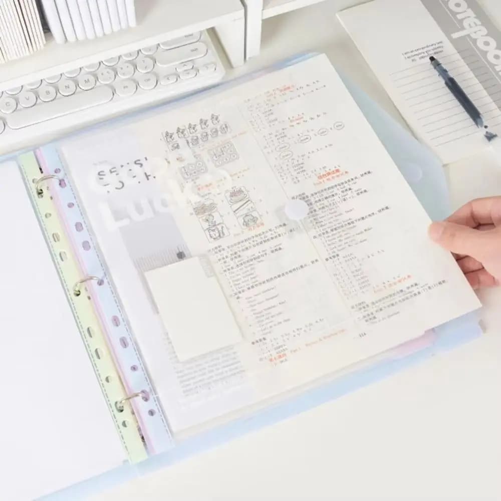 A4 Loose Leaf File Folder INS Clear Page Protector A4 Loose Leaf File Folder Detachable Data Book Portable