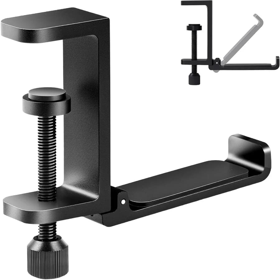 Supporto per cuffie pieghevole resistente in metallo per supporto per cuffie da scrivania per supporto per zaino da scrivania Gancio per borsa da scrivania sotto la scrivania Cl