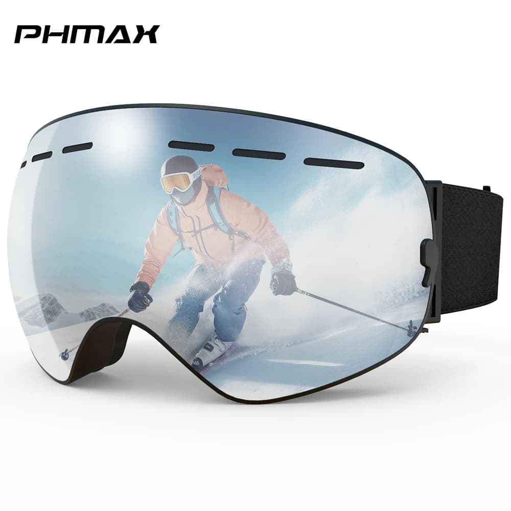 PHMAX Occhiali da sole da sci da esterno per uomo e donna UV400 Occhiali da sci a doppia lente Occhiali da snowboard da uomo Occhiali da equitazione invernali