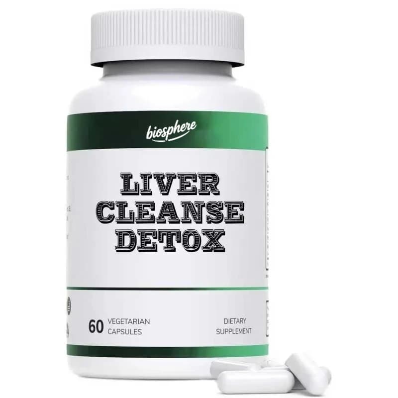 Supplement for liver cleansing and health support, natural Marian card containing vitamin C, 60 capsules