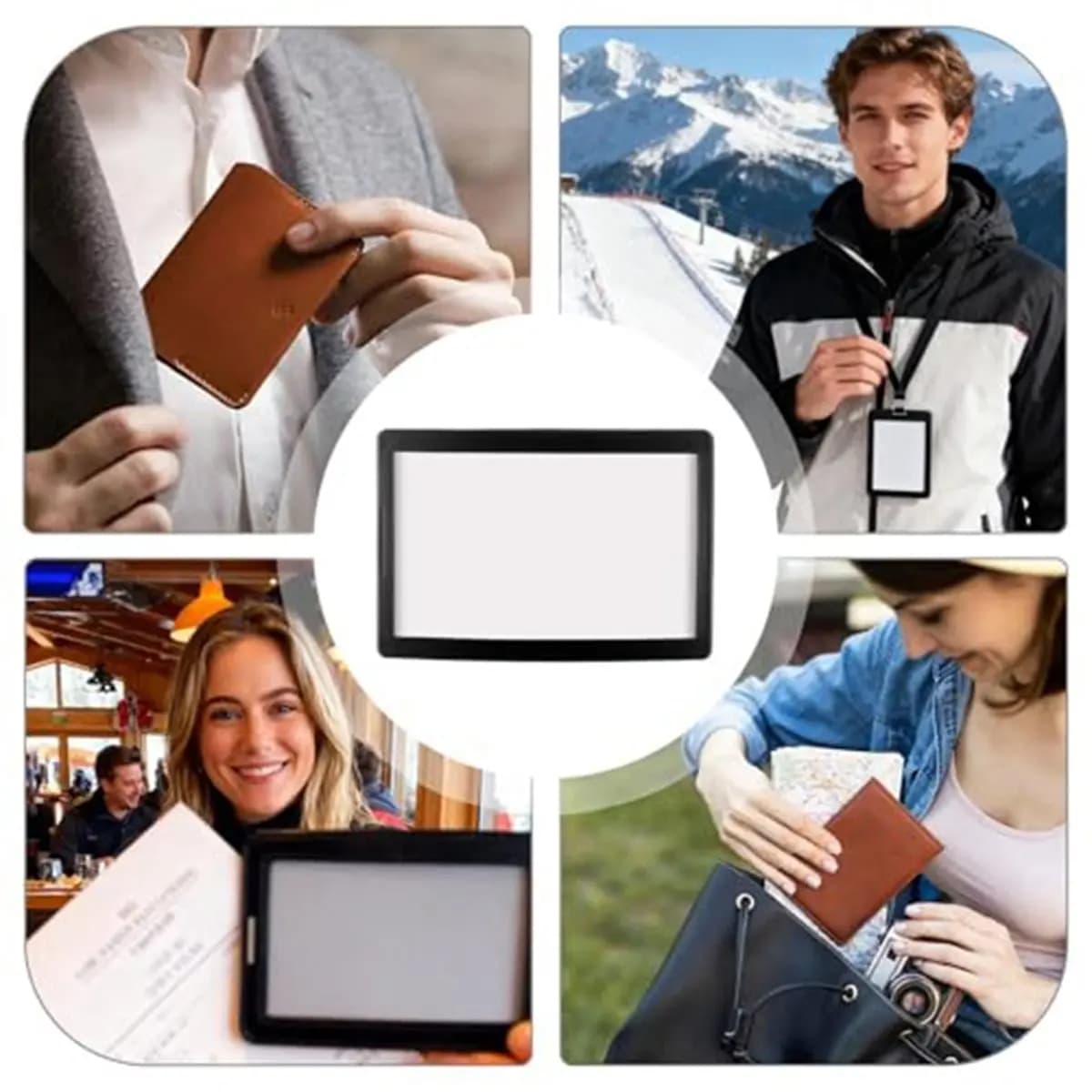 Porta Occhiali da Sci N94R, Organizzatore per Tessere per Accesso Rapido, Ideale per Appassionati di Sport Invernali, Set da 4 Pezzi