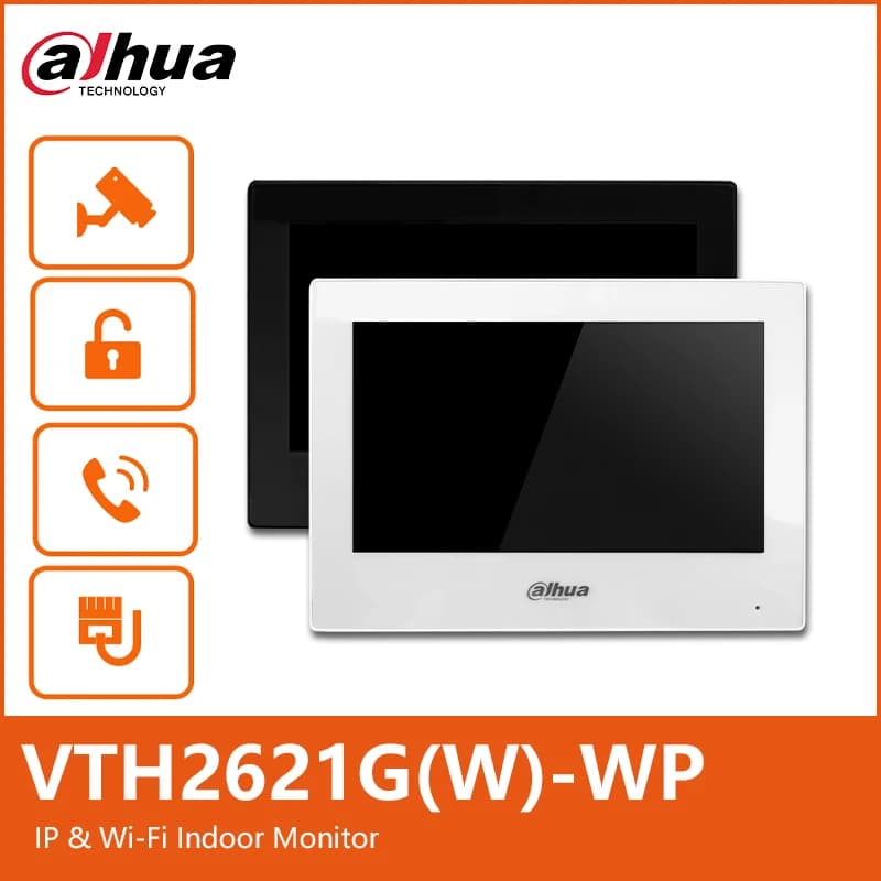 Dahua VTH2621G-WP VTH2621GW-WP Originale multilingue H.265 Wi-Fi PoE 7 pollici TFT Touch IP Monitor interno Videocitofono campanello