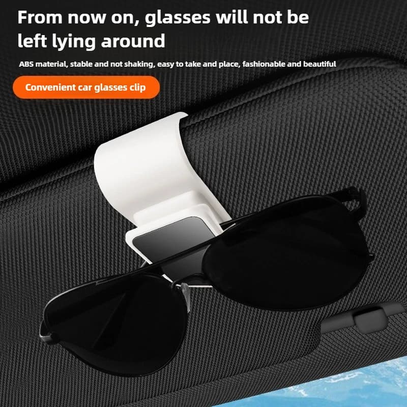 1Pcs Car Sunglasses Holder Clip Auto Sun Visor Glasses Hanger Ticket Card Organizer ABS Interior Accessories