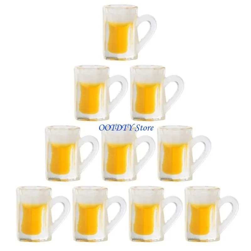367A 10 Pz/set FAI DA TE Simulazione Boccale Birra In Miniatura Bicchiere Birra In Resina Accessori Dei Gioielli Mini Casa