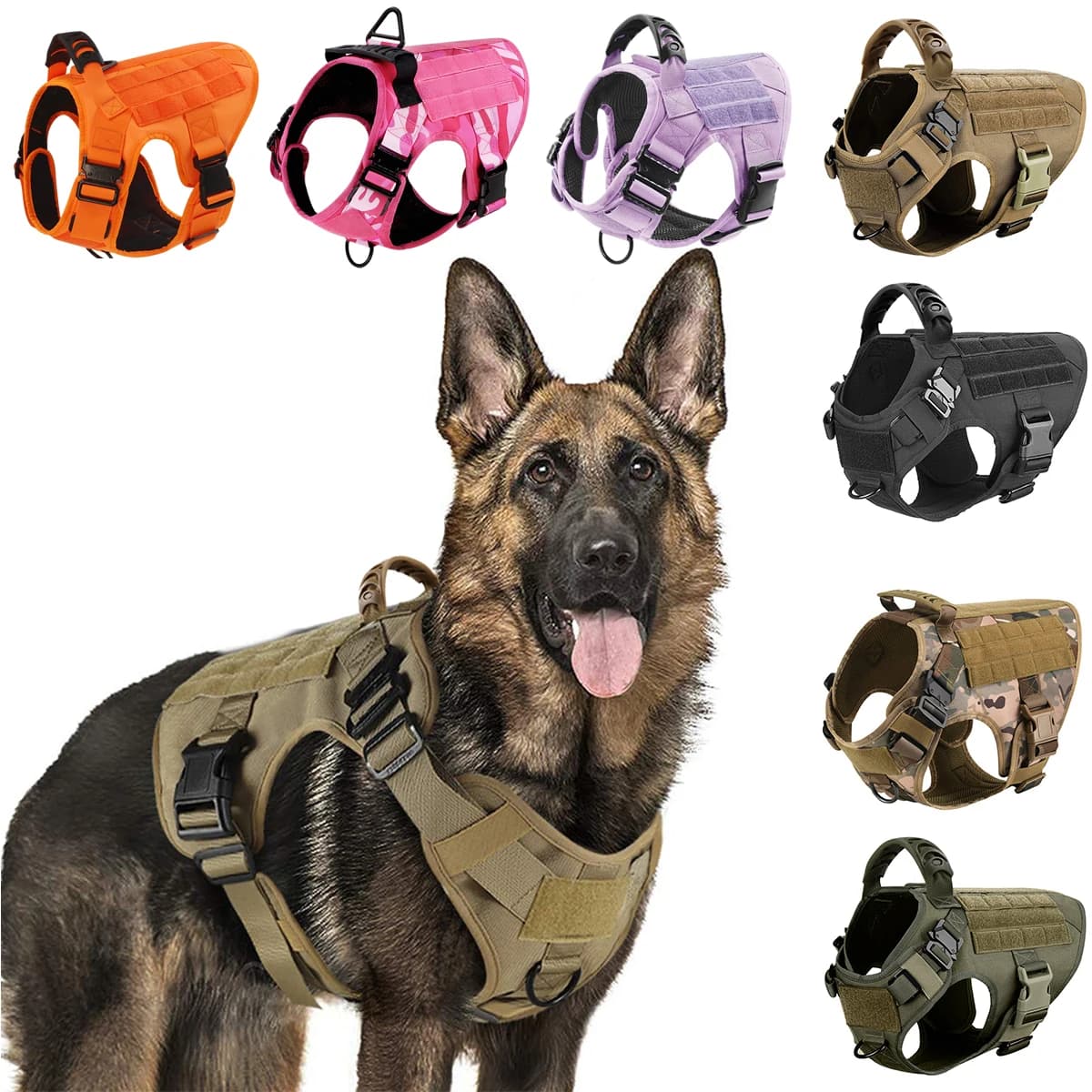 Gilet militare per addestramento di cani di grandi dimensioni per bulldog francese Pastore tedesco Malinois Pettorine tattiche per accessori per cani