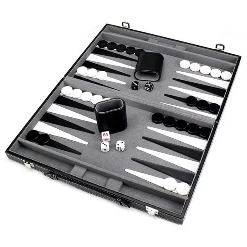 【Nuovo coupon per utenti!】 Gioco da tavolo classico con tavola pieghevole in pelle, confezione regalo, set da gioco portatile da viaggio per backgammon strategico F