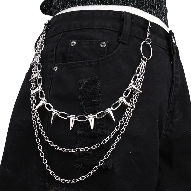 Spike Pants Chain Women Men Pocket Chain Belt Trousers Jeans Chain Jewelry Punk Accessories