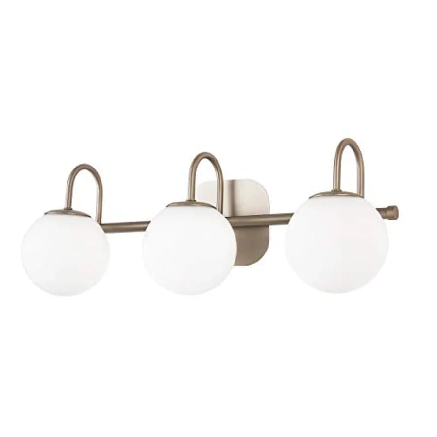 Lampada da Parete per Bagno con Paralume in Vetro Bianco Latte, Illuminazione Moderna per Specchio, Esclusa Lampadina G9