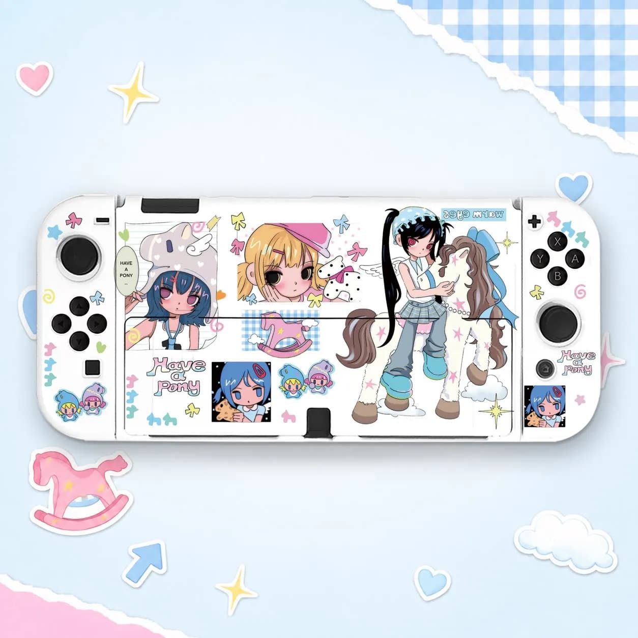 Cartoon Anime Girl Detachable Protective Case for Nintendo Switch 2 OLED NS Console Dockable Non-Slip Joy-Con Controller Cover