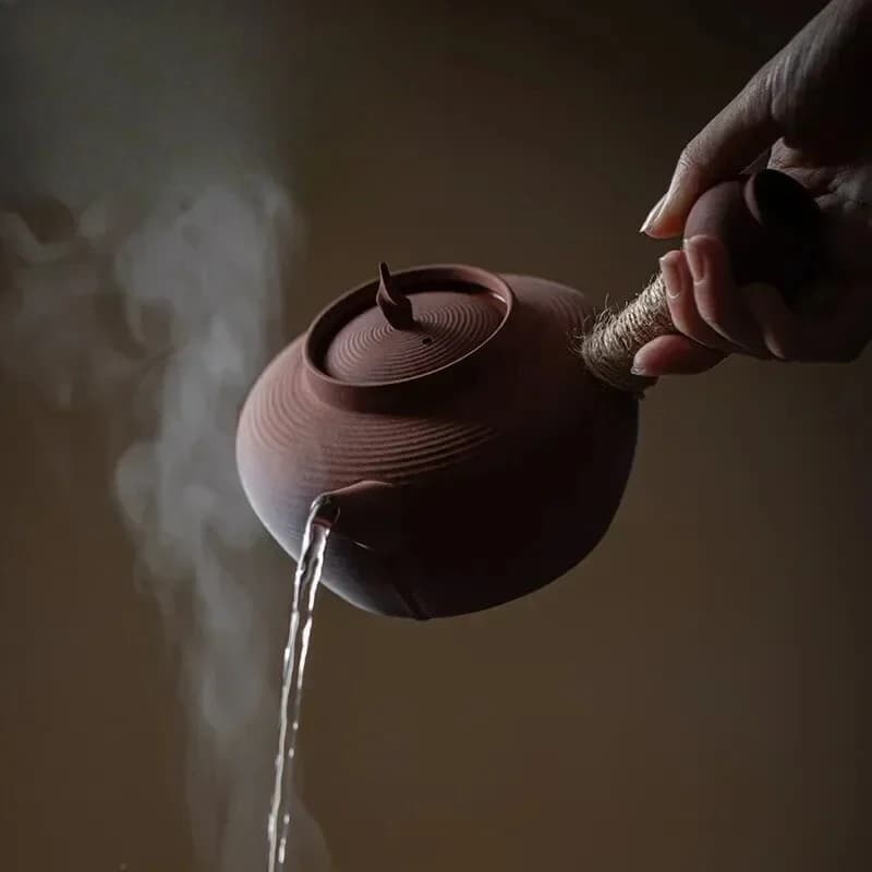 Coarse Clay Side Handle Teapot, Anti Scald Ceramic Kettle for Electric Ceramic Stove