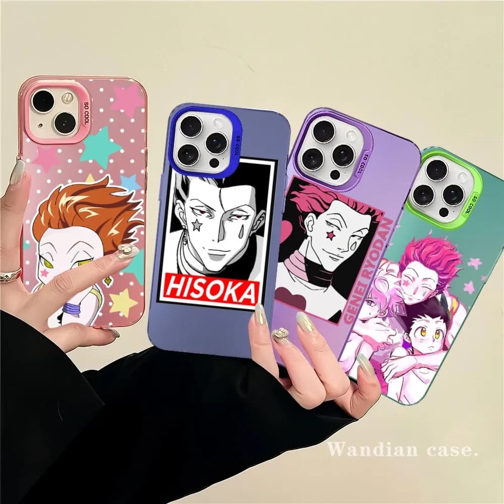 Hunter x Hunter HXH Anime Hisoka Gon Freecss Custodia per telefono per iPhone 16 15 14 13 12Pro Max X XR87 Plus Cover posteriore antiurto opaca