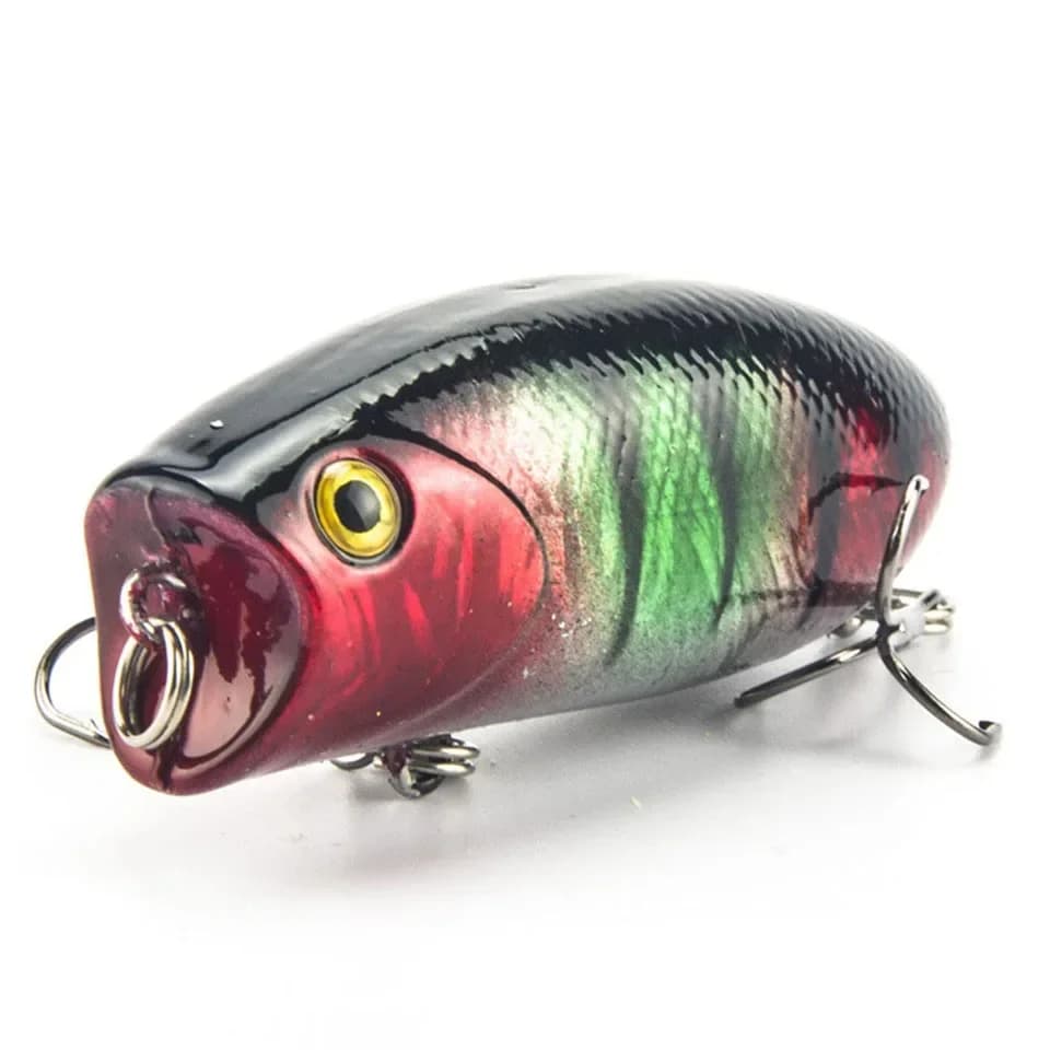 1 pz occhi 3D richiamo di Pesca 5.5cm 11g 8 # ganci Pesca pesce realistico Popper esche Wobbler Isca artificiale Hard Bait Swimbait