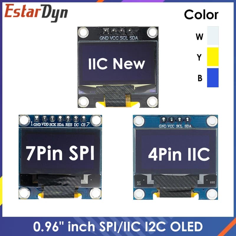 Originale 0.96 "OLED SPI/IIC I2C bianco/blu/giallo blu modulo OLED da 0.96 pollici 128 x64 OLED LCD modulo Display a LED per ARDUINO
