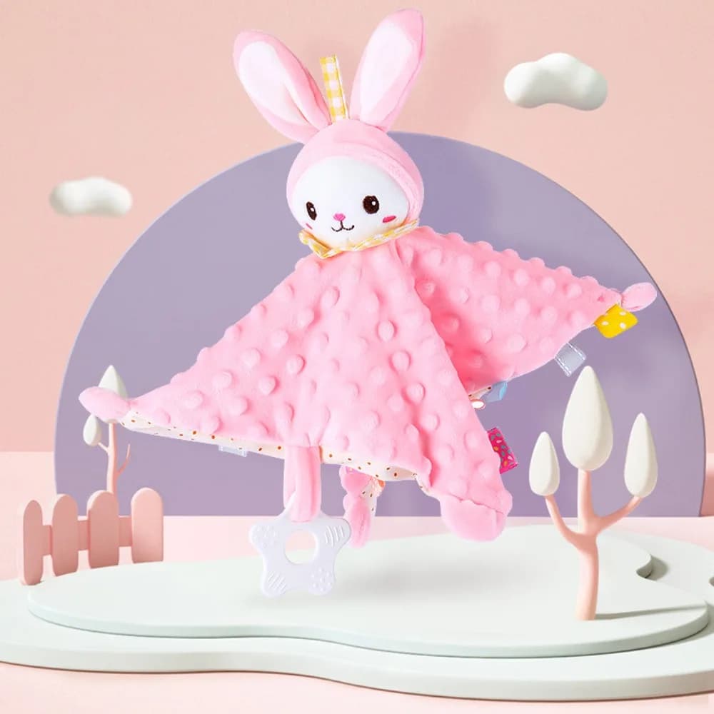 Comforter Baby Security Soothing Towel Snuggle Toy Silicone Teether Newborn Saliva Towel Rabbit Stuffed Animal
