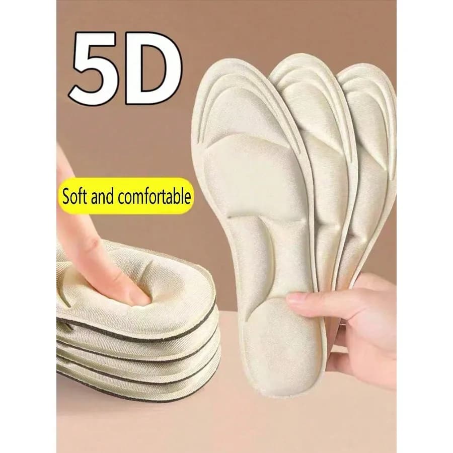2pcs Comfortable 5D Cushion Insoles, Soft & Breathable For All Seasons, Accessories For Sneakers, Snow Boots, Casual Shoes,White Shoes Women Men Shoes