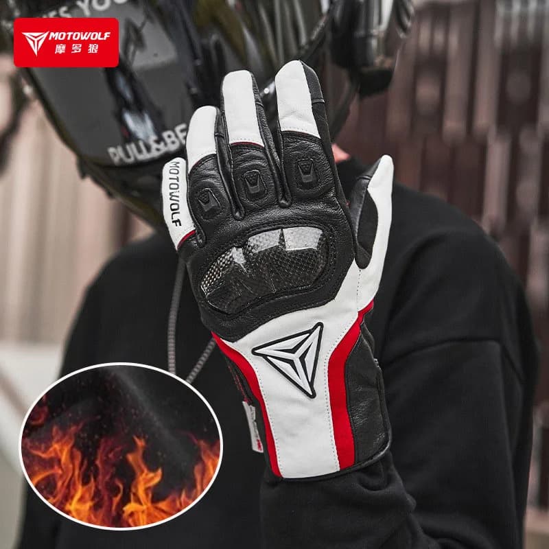 Motowolf Summer Motorcyclist Gloves Men's Motorcycle Gloves Leather Riding Gloves Motorcycling Bike Protective Equipment