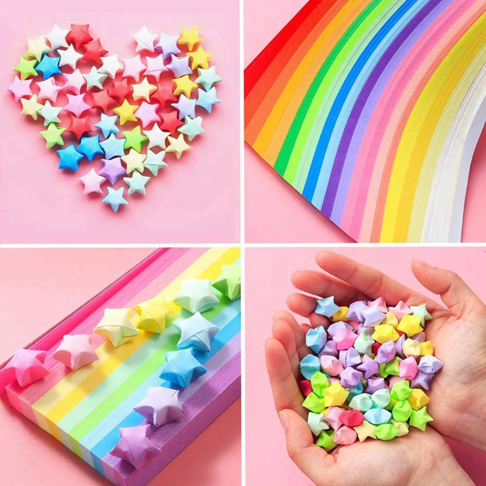 4120 Sheets Star Origami Paper 27 Assortment Color Paper Strip Double Sided Origami Solid Color Decoration Paper Strips