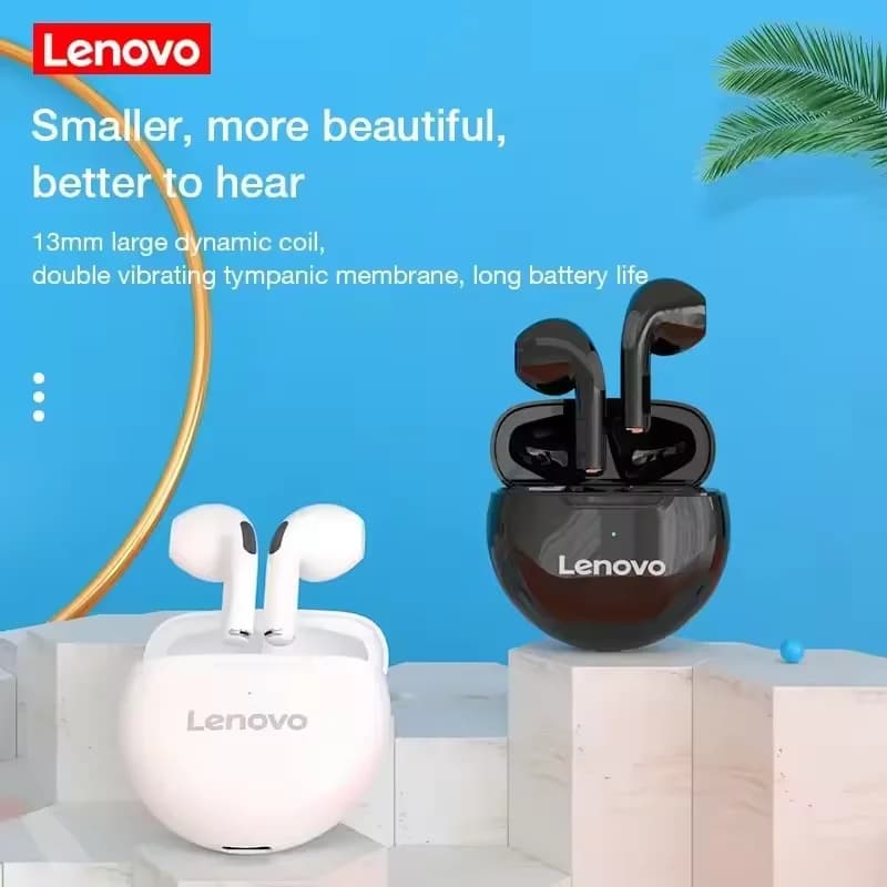 Auricolari Bluetooth Lenovo HT38 TWS, Mini Cuffie Wireless con Microfono per iPhone Xiaomi, Impermeabili, Stereo 9D, per Sport