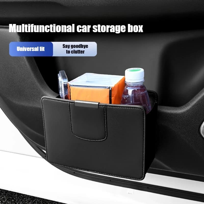 Car Leather Trash Can Door Hanging Storage Box For Hongqi HS5 H5 H9 E-QH5 HS7 E-HS9 H7 E-HS3 E-QM5 HS3 HS6 Seat Back Garbage Bag