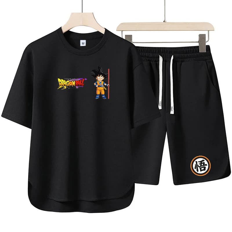 Set di magliette sportive da allenamento Dragon Ball Goku da uomo con motivo ananas, set di magliette sportive da allenamento ad asciugatura rapida e traspiranti. Ca