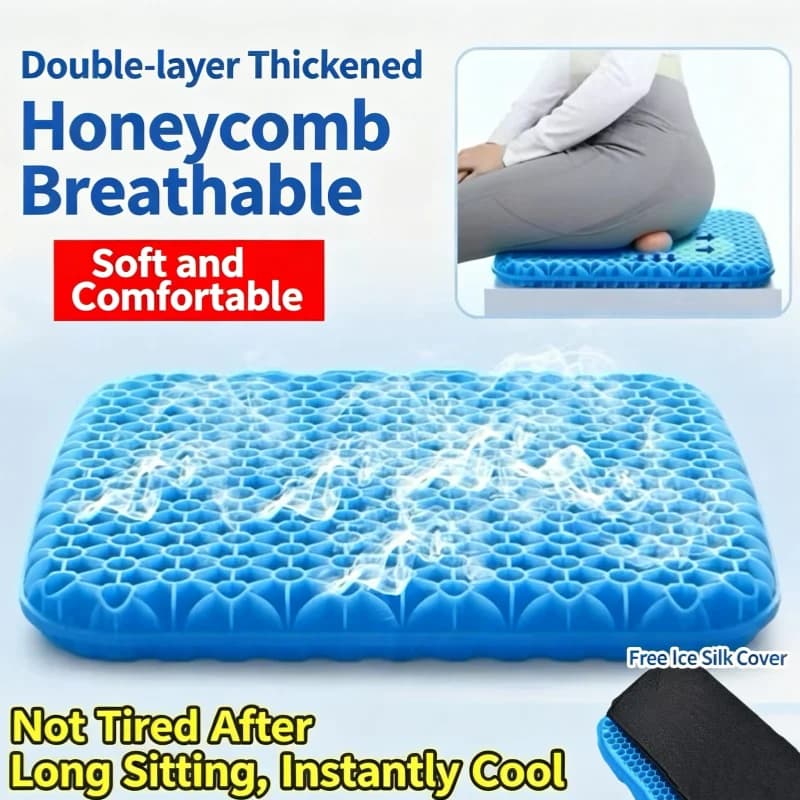 Honeycomb Cooling Gel Seat Cushion Summer Ice Pad Non-Slip Cool Mat for Car Office Chair