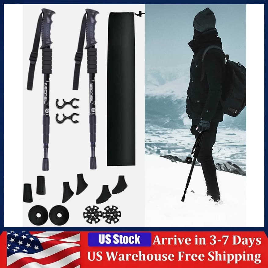 1 Piece of Trekking Stick for Hiking, Aluminum Alloy, Portable and Lightweight, for Mountaineering, Walking, Camping, with T Handle Anti-slip