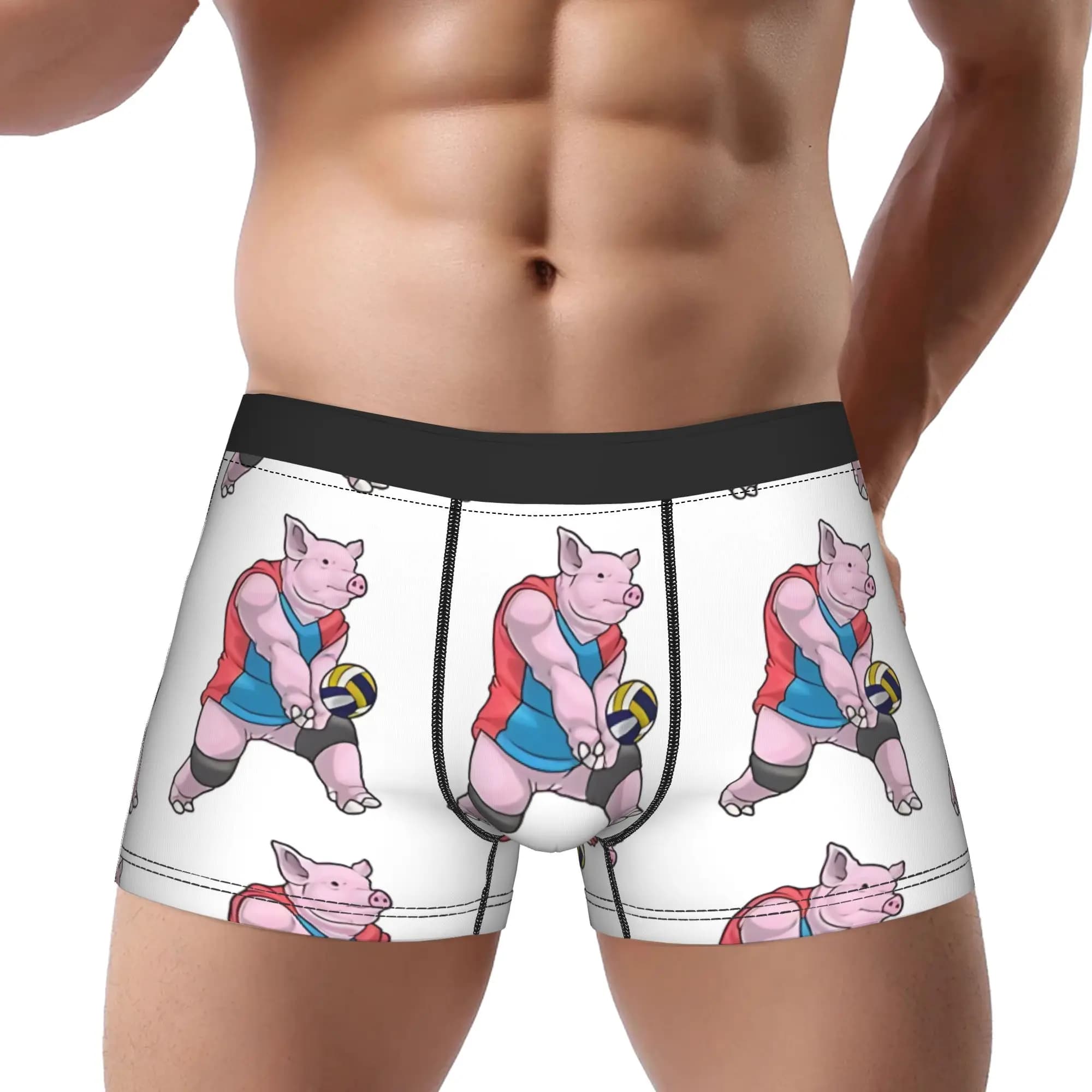 Pig Volleyball Player Volleyball 1 Men's pants, briefs, men's underwear, comfortable shorts, boxer