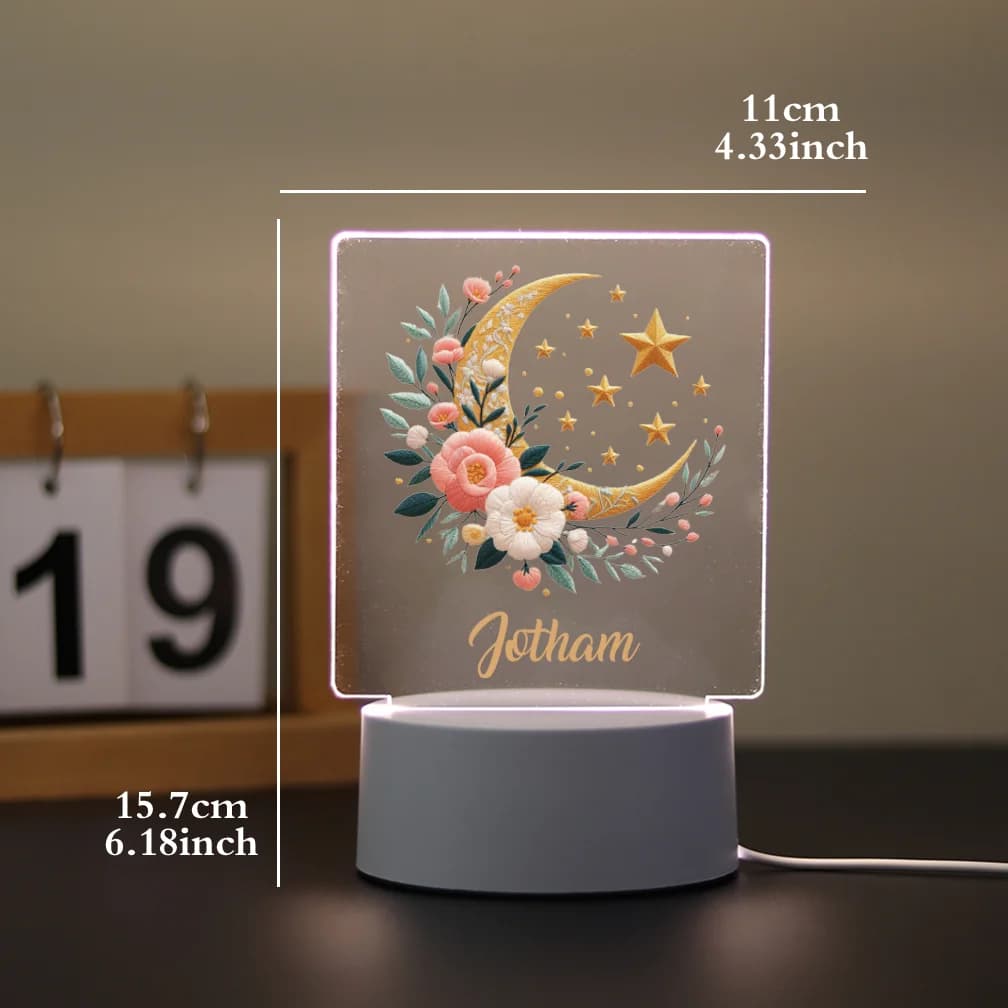 Lampada Notturna 3D Personalizzabile a Forma di Luna, Luce Ambientale USB con Pulsante Touch, Nuova Lampada LED 3D
