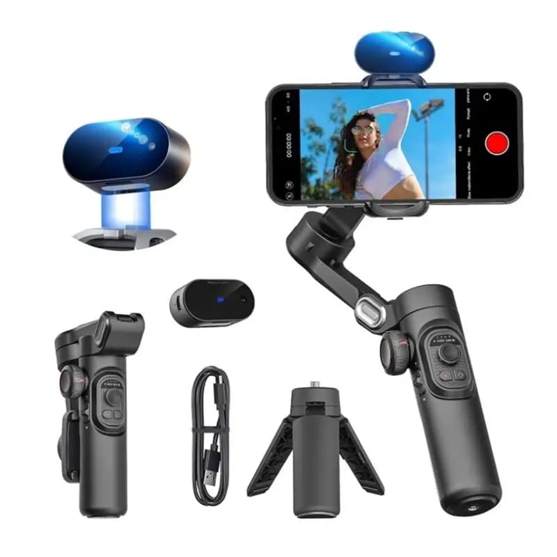 AT41 Smart XE 3-axis handheld stabilizer for face tracking via IA for video recording on smartphone