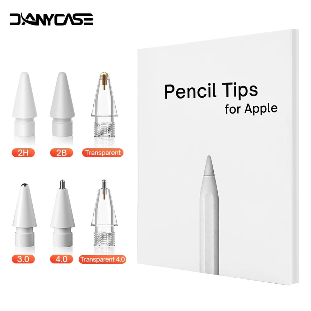 per punta della matita Apple Doppio strato 2B, HB, punta sottile e pennino trasparente per Apple Pencil Penna stilo per iPad con pennino di prima e seconda generazione