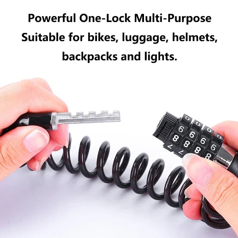Universal bicycle lock, metal chain, bicycle, mountain bike, motorcycle, anti-theft, combination padlock, luggage, helmet, locks Accessories