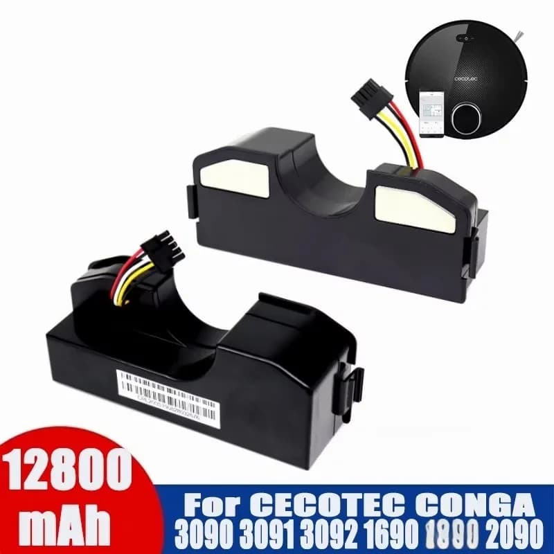 Batteria agli Ioni di Litio 14.4V 12800mAh per Aspirapolvere Robotico Cecotec Conga 3090 3091 3092 2090, Accessori di Ricambio per Conga 3090