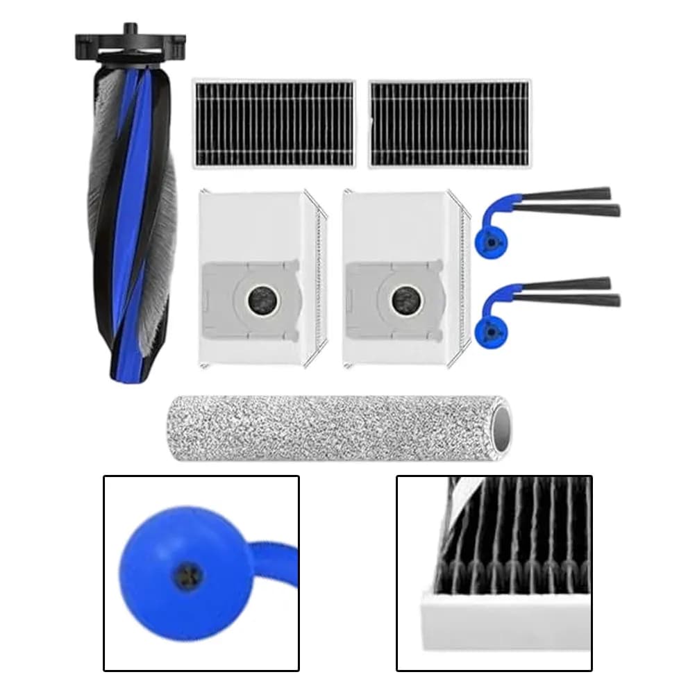 1 Main Brush 2 Side Brush 2 Hepa Filter 1 Mop Cloth 2 Dust Bags Robot Vacuum Cleaner For Efficient Cleaning Accessories