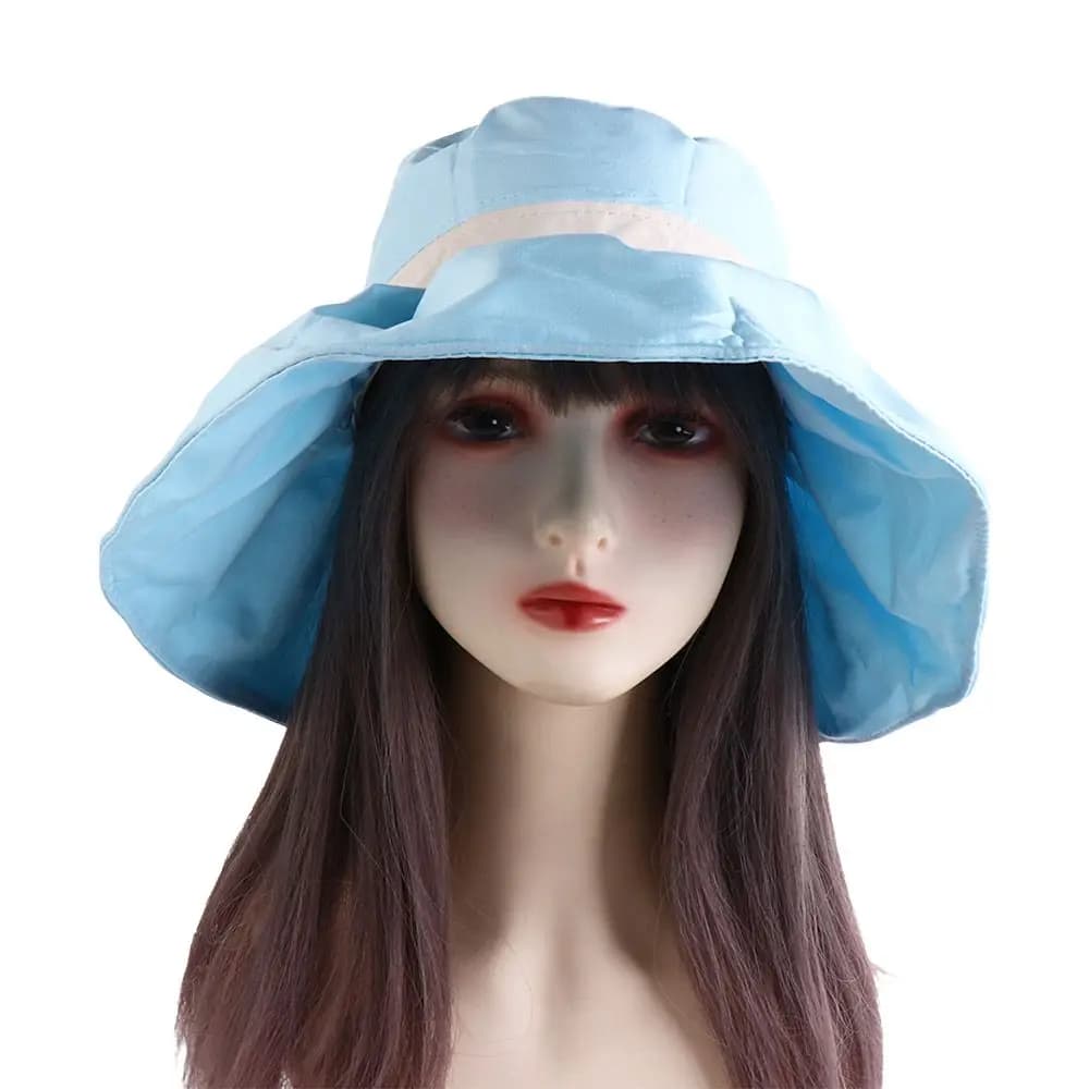 Casual Cloth Sunscreen Fisherman Hat Adjustable Visor Cap Sun Protection Hat Large Brim Sunscreen Hat Women Bucket Hat Travel