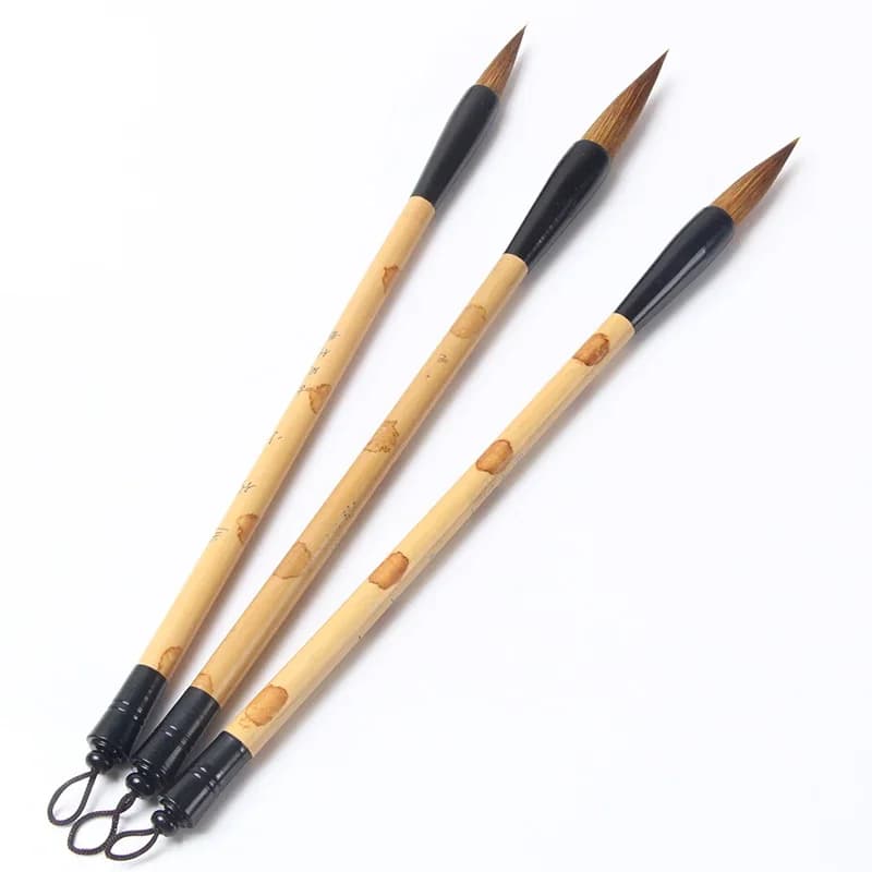 3Pcs/Set Chinese Calligraphy Brush Pen Weasel & Wool Hair Artist Writing Drawing Brush for Student Caligrafia School Supplies
