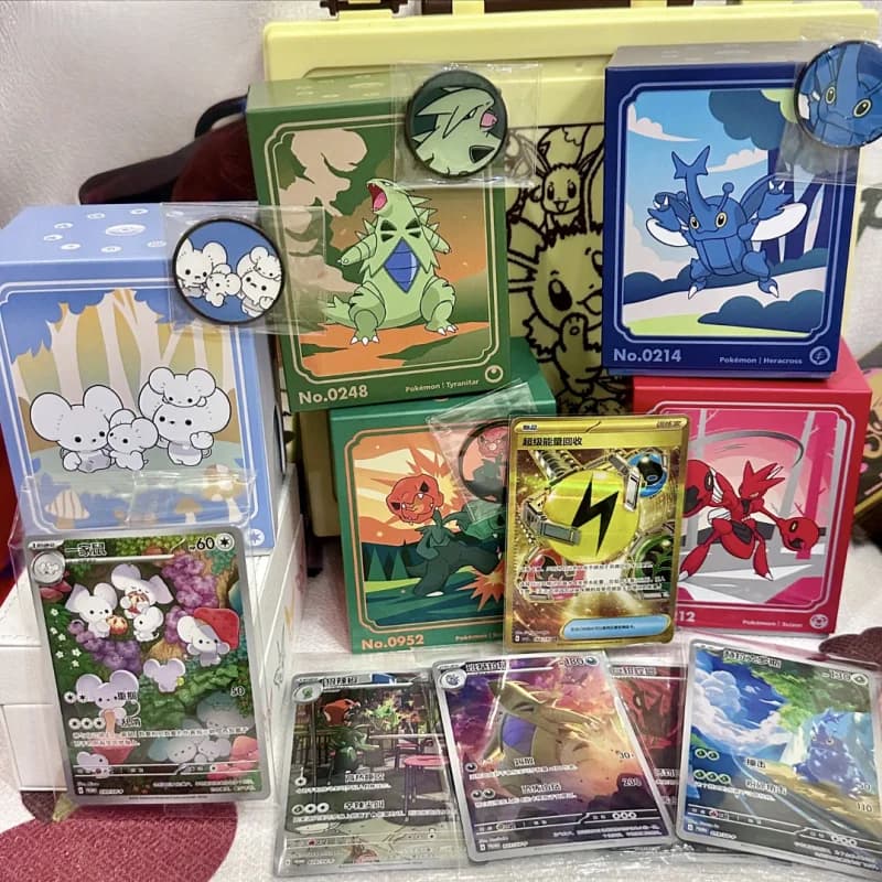 Nuovo autentico Pokemon Collect 'Em All 151 Starter Battle Collection Box con set di custodie per carte in metallo Regali a sorpresa Festvial Giocattoli