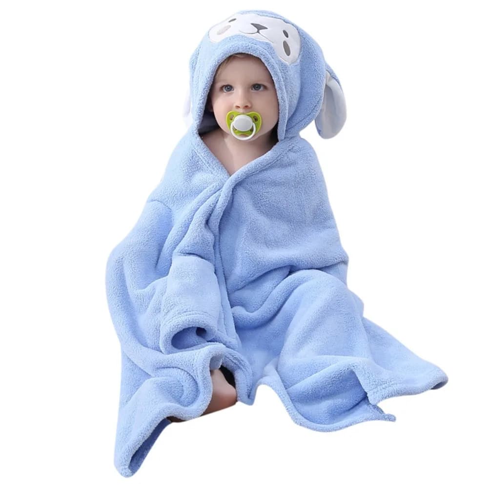 Children's Bathrobe in Coral Apple with Hood, Rapid Drying, for Newborns